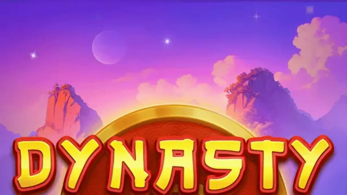 Interface do jogo de slot Dynasty Coin 10,000: Hold the Spin com tema oriental